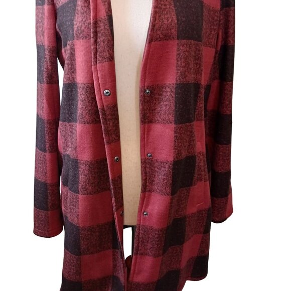 NEW VERO MODA Katrine Check Jacket in Red & Black with Snap Closure, XS - Picture 7 of 14